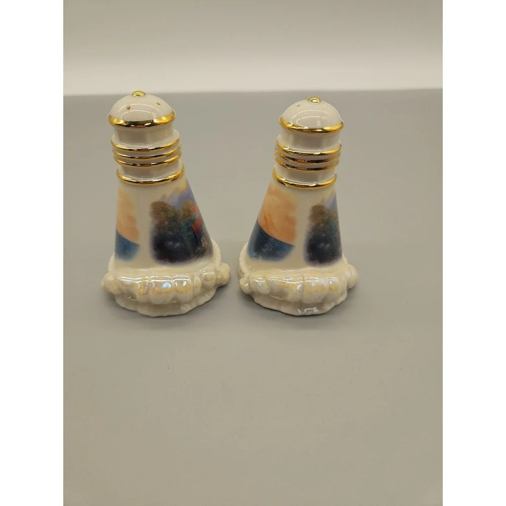Lenox Thomas Kinkade‎ Collection Lighthouse Salt & Pepper Shakers 3